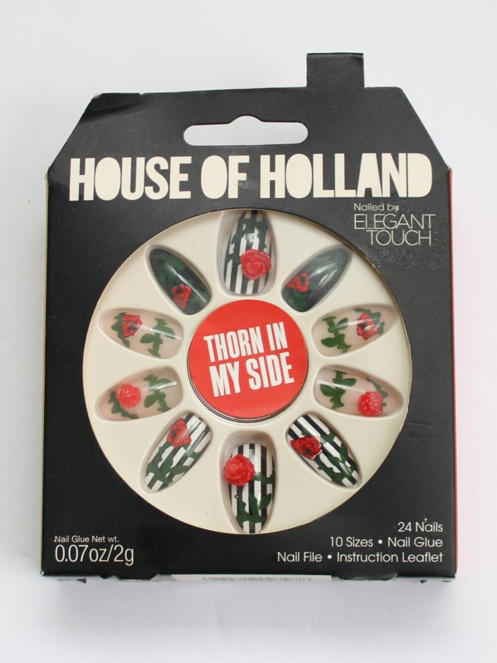 Henry Holland by Elegant Touch Press-On Nails Thorn In My Side Black Red